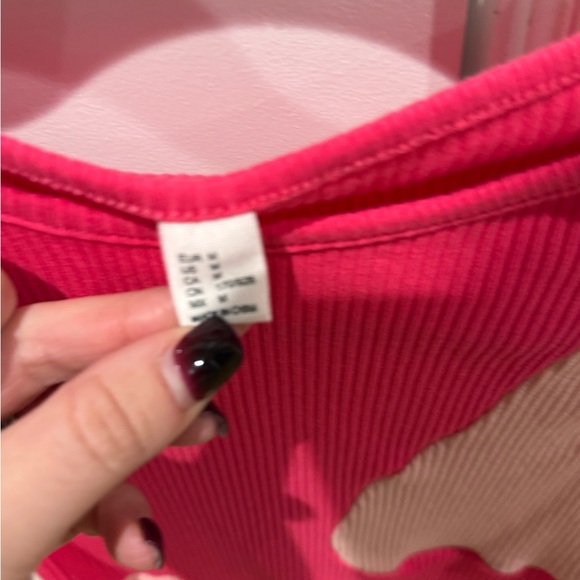 Pink Colorblock Crop Top - Picture 2 of 2